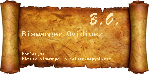 Biswanger Ovidiusz névjegykártya